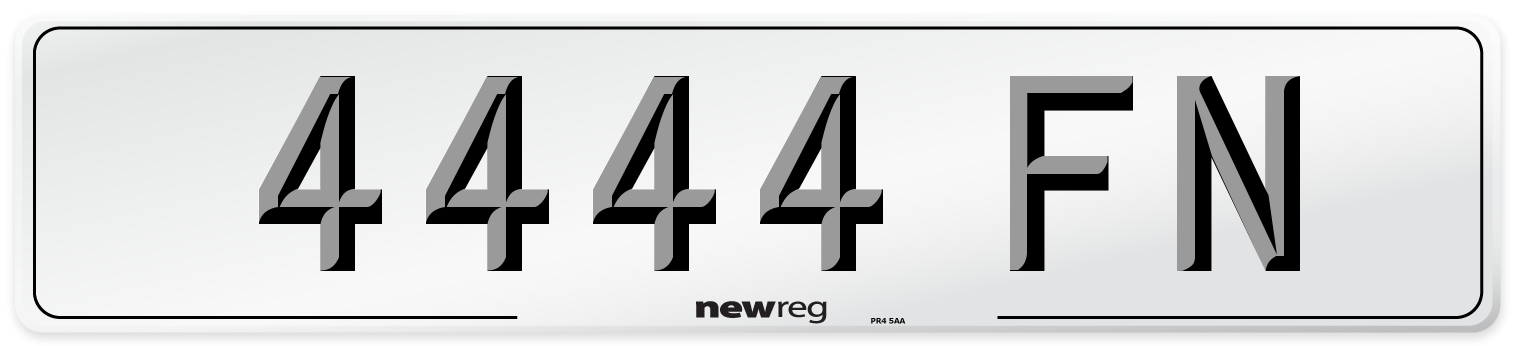 4444 FN Number Plate from New Reg